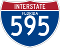 Interstate Route Marker with State (3 digits) road sign (MUTCD I-595_(FL))