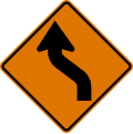 Single lane shift (left) road sign (MUTCD CW1-4L)