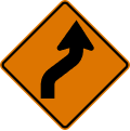 Single lane shift (right) road sign (MUTCD CW1-4R)