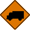 Truck road sign (MUTCD CW11-10)