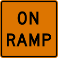 On ramp (plaque) road sign (MUTCD CW13-4P)