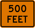 (distance) feet road sign (MUTCD CW16-2P)