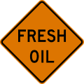 Fresh oil (tar) road sign (MUTCD CW21-2)