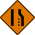 Lane ends (right) road sign (MUTCD CW4-2R)