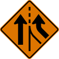 Added right lane road sign (MUTCD CW4-3R)