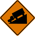 Steep grade/hill road sign (MUTCD CW7-1)