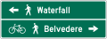 Shared-use path destination (2-lines) road sign (MUTCD D11-10b)