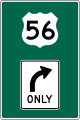 Combination lane use/destination with route shield road sign (MUTCD D15-1_(route_shield))