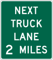 Next truck lane (distance) road sign (MUTCD D17-1)