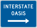 Interstate oasis road sign (MUTCD D5-12b)