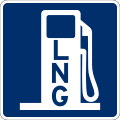 Alternative fuel (liquefied natural gas) road sign (MUTCD D9-11d)