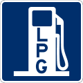 Alternative fuel (liquefied petroleum gas) road sign (MUTCD D9-11e)
