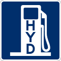 Alternative fuel (hydrogen) road sign (MUTCD D9-11f)