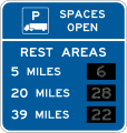 Truck parking availability - rest area road sign (MUTCD D9-16d_(3_facilities))