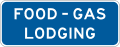 Rural interchange general services (2 lines) (plaque) road sign (MUTCD D9-18fP)