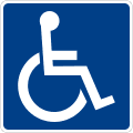 Handicapped accessible road sign (MUTCD D9-6)