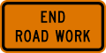 Construction information signs-Road work ends