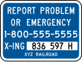 Emergency Notification road sign (MUTCD I-13_(Alternate_Legend))
