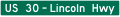 Grade separation identification (1-line) road sign (MUTCD I2-3_(numbered_and_named))