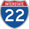 Interstate Route Marker (2 digits) road sign (MUTCD M1-1_(2_digits))