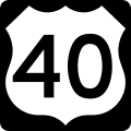 US route marker (2 digits) road sign (MUTCD M1-4_(2_digits))