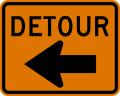 Detour Left Arrow road sign (MUTCD M4-9L)
