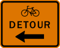 Bicycle Detour Left Arrow road sign (MUTCD M4-9cL)