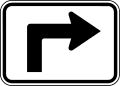 M5 series Advance turn arrow auxiliary signs-Advance Right Turn Arrow (90 Degree Angle)