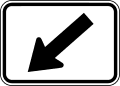 Downward Diagonal Left Directional Arrow road sign (MUTCD M6-2aPL)
