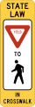 [b] road sign (MUTCD R1-6_(yellow))