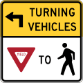 [b] road sign (MUTCD R10-15L)