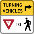 [b] road sign (MUTCD R10-15R)