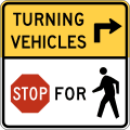 [b] road sign (MUTCD R10-15a)