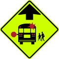 School bus stop ahead road sign (MUTCD S3-1_(new))
