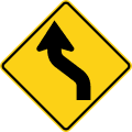 Reverse curve (left) road sign (MUTCD W1-4L)