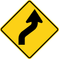 Reverse curve (right) road sign (MUTCD W1-4R)