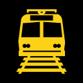 Light rail transit approaching sign (Activated, blank-out) road sign (MUTCD W10-7)