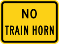 No train horn plaque road sign (MUTCD W10-9P)