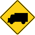 Truck road sign (MUTCD W11-10)