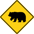 Bear road sign (MUTCD W11-16)