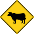 Cattle road sign (MUTCD W11-4)