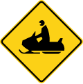 Snowmobile road sign (MUTCD W11-6)