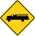 Emergency vehicle road sign (MUTCD W11-8)