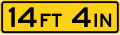 Low Clearance (Overhead) road sign (MUTCD W12-2a)