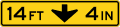 Low Clearance (Overhead) road sign (MUTCD W12-2b)
