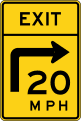 W13 series Advisory speeds-Exit speed advisory (turn)