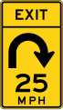 Exit speed advisory (hairpin curve) road sign (MUTCD W13-8)