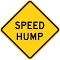 Speed hump road sign (MUTCD W17-1)