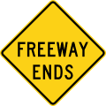 Freeway ends road sign (MUTCD W19-3)