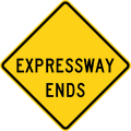 Expressway ends road sign (MUTCD W19-4)